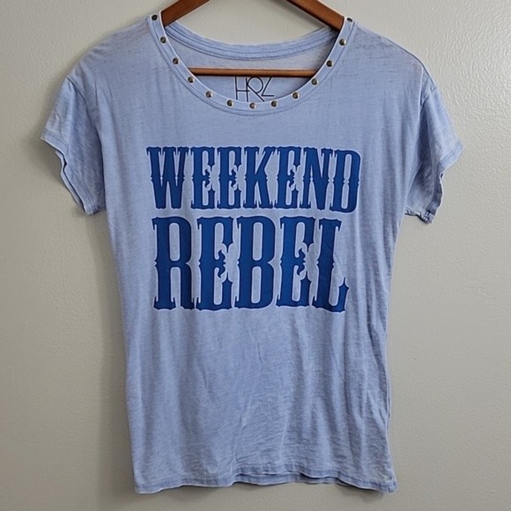FIPZ Women's Blue U-neck T-shirt Size S